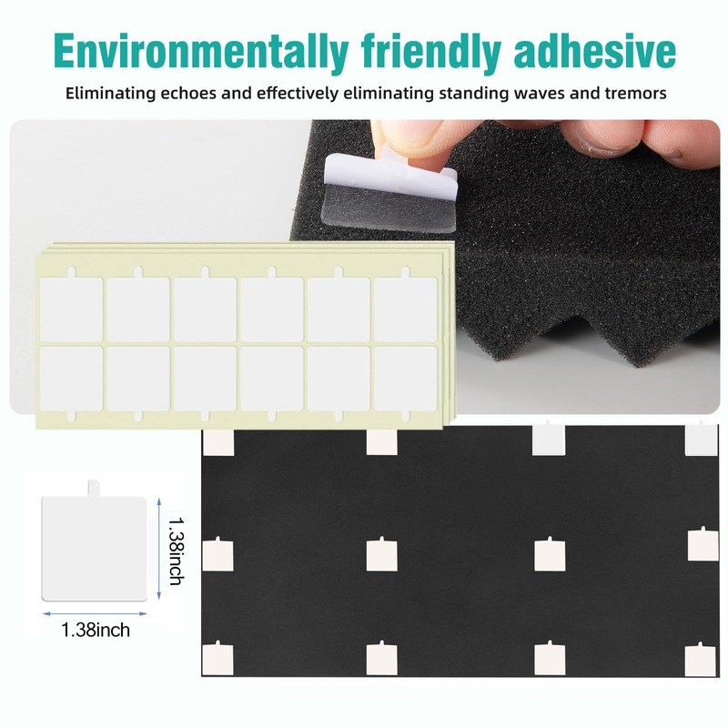 4 Pack Black Acoustic Foam Panels,48x24x2 Inch Sound Proof,High Density