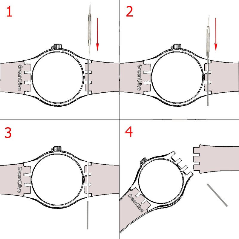 GreenOlive Ultra-thin Replacement Waterproof Silicone Rubber Watch Strap Watch Band