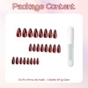 Stiletto Fake Nails - 24PCS Red Almond Press On Nails