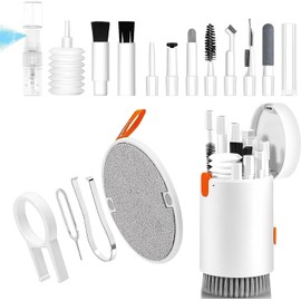 LYBH-HJY 20 En 1 Kit De Limpieza De Electrónica Multifuncional,Limpiador De Teclado/Laptop,Cepillo De Limpieza De Teclado Multifuncional para La Limpieza De Cámaras Digitales,Computadoras (Blanco)