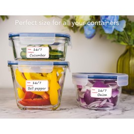 Removable Write-On Freezer Labels in Roll Dispenser, Food Date Meal Prep Labels Storage Stickers for Refrigerator, Pantry, Kitchen & Home Organization, 1'' x 2'', Set of 300