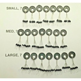 Eagle claw 126 black RUBBER BOBBER STOPS S, M,L, for adjustable worm harness for lake erie