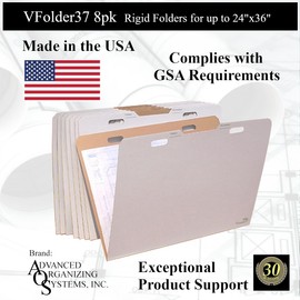 Advanced Organizing Systems - The VFolder37 8pk for Flat Document Storage up to 24”x36”. Use with the VFile37