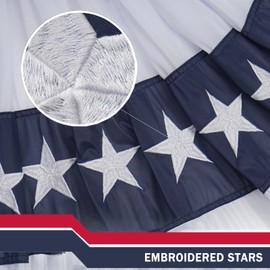 American Flags Bunting 3x6 FT 6 Pack, 4th of July Decorations Outdoor, Red White and Blue Buntings Decorations, USA Patriotic Half Fan Bunting Flag