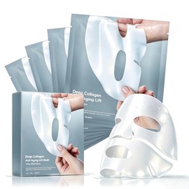 Mascarilla Facial de Colágeno en Hidrogel – 4 Unidades, Hidratación Duradera, Mejora la Elasticidad, Aporta Brillo Natural, Textura Suave y Refrescant