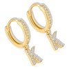 18K Gold Filled Initial Dangle Hoop Earrings for Women, 1