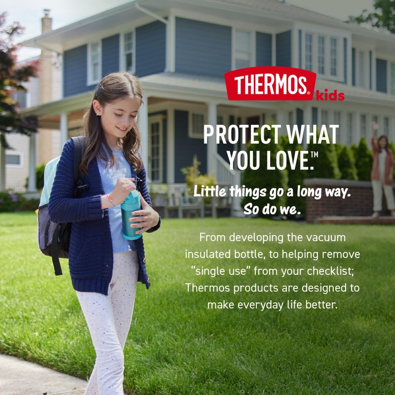 THERMOS FUNTAINER 14 Ounce Stainless Steel Vacuum Insulated Bottle, Stitch