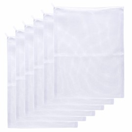 JIHAQUA Aquarium Filter Bags Large - Reusable Fish Tank Filter Media Mesh Bags with Plastic Zipper (11.5 x 15.5 inch (6 Pack))