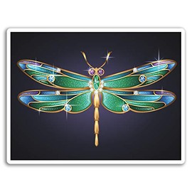 2 x 10cm Pretty Dragonfly Fly Vinyl Stickers Laptop Travel Sticker #19012 (10cm Wide)