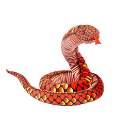 Herfair Large Realistic Snake Cuddly Toy, Giant Stuffed Toy for Children Adults, Plush Toy, Giant Snake Toy, Plush Toy, Gift for Birthday Party, Prank Props (Red, 280 cm)
