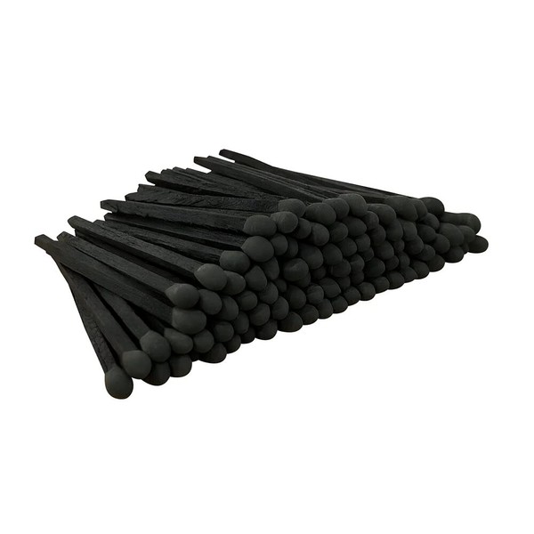 Thankful Greetings 2" All Black Matches | 100+ Bold Black Stick Black Tip ~ Safety Matchsticks with Strikers Great for Candle Lovers | Decorative Candle Lighting Accessories for Home, Event Décor