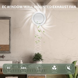 KCVENTSAIR 6 Inch Bathroom Ventilation Fan Circle with Reversible Airflow and Remote Control, EC Motor Quiet, Room Exhaust Fan, Extract Fan for Kitchen, Room, Home, Wall Mount, White