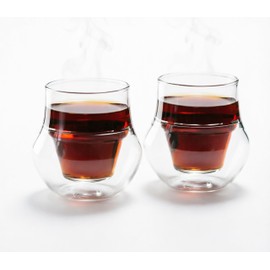 SYJAN HOME Double-Walled Espresso Cups,Small Unique Glass,Set of 2, 4oz