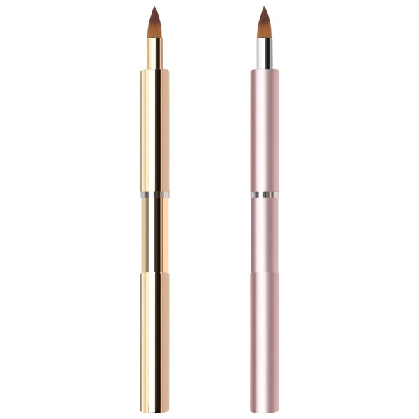 Retractable Lip Brush 2pcs Applicators Flat for Lipstick Gloss Creams