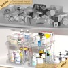 HIHEGD HIHEGD 2-Tier Bathroom Organizer with Dividers, Clear Under Sink