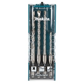 Makita E-13596 Centering Tip SDS-PLUS Hammer Drill Bit Set 4-Piece in Storage Box, Diameter 5-10 mm, Ideal for Concrete and Masonry