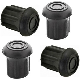 4-Pack Heavy-Duty Rubber Tips for Chair Legs, Canes, Walking Sticks, Crutches – Versatile as Folding Chair Replacement Feet, 3/4 Inch