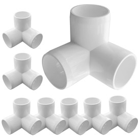 8Pack 1-1/4" PVC 3-Way Elbow Tees for Heavy Duty PVC Furniture, Greenhouse Frame Tent Connections