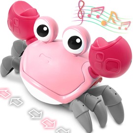 Pbooo Crawling Crab Baby Toy - an Interactive Walking, Dancing Crab Musical Toy for Babies - Ideal for Tummy Time, Neck Muscle Development, and Crawling Motivation