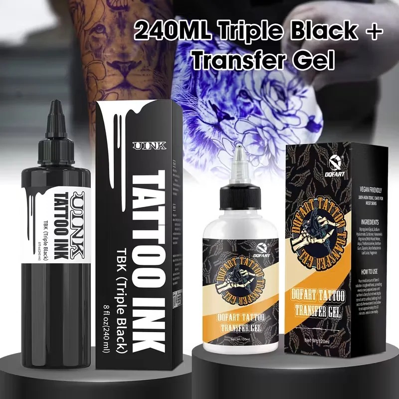 Tattoo Transfer Gel with High-capacity Triple-black Tattoo Ink-a High-quality,best-selling Combo