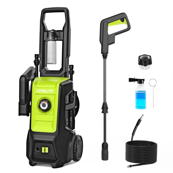 STEELITE Power Washer, High-Pressure Cleaner with Adjustable Nozzle, 20ft Hose