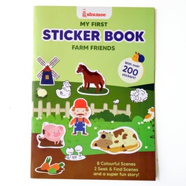 Shumee My First Sticker Book- Farm Themed (3+ Years) | 200+ Stickers | Long Lasting & Reusable Stickers! | Non Toxic & Safe | Fun DIY Activity to Engage Kids