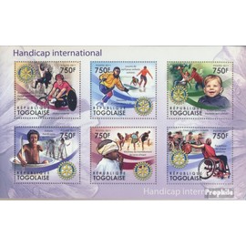 Togo 4086-4091 Sheetlet (complete. issue) unmounted mint/never hinged ** MNH 2011 Handicap international (Stamps for collectors) Sports Other