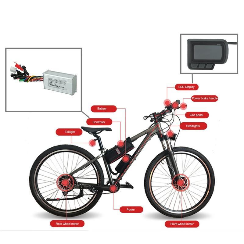 Electric Bike Motor Controller Sine Wave 24V 36V 48V 250W‑350W