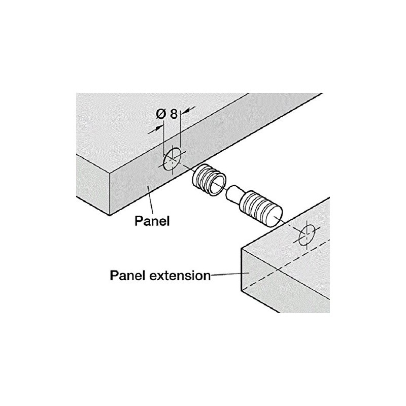 Model Rail Chromatized Steel Baseboard Alignment Dowels for Ø 8
