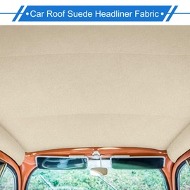 X AUTOHAUX Headliner Fabric 40" L x 60" W Interior Trim DIY Roof Repair Replacement for Car Truck RV SUV Boat Automotive Suede Fabric Beige