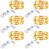 Minetom 6 Pack Battery Operated Warm White Fairy String Lights