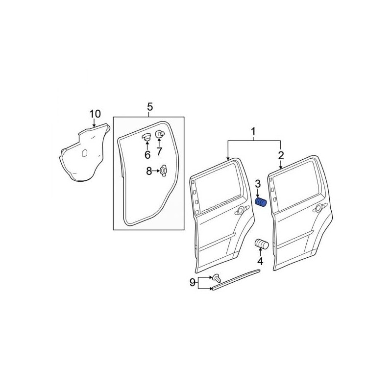 Rexka 20pcs Door Rubber Bumpers 75891-SA7-000 for Honda CIVIC CR-V