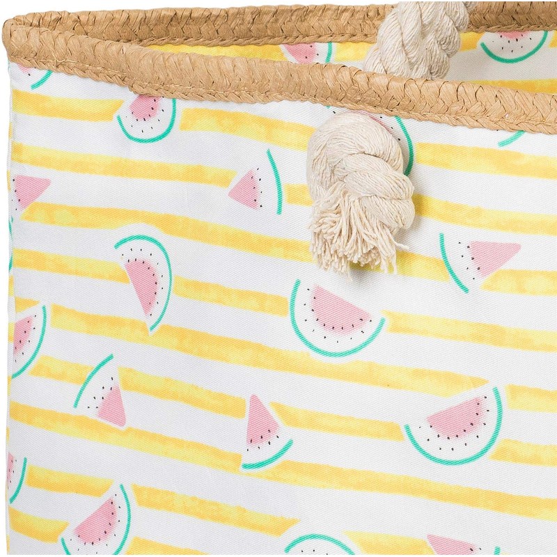 styleBREAKER 02012287 Women's XXL Beach Bag with Stripes and Melon