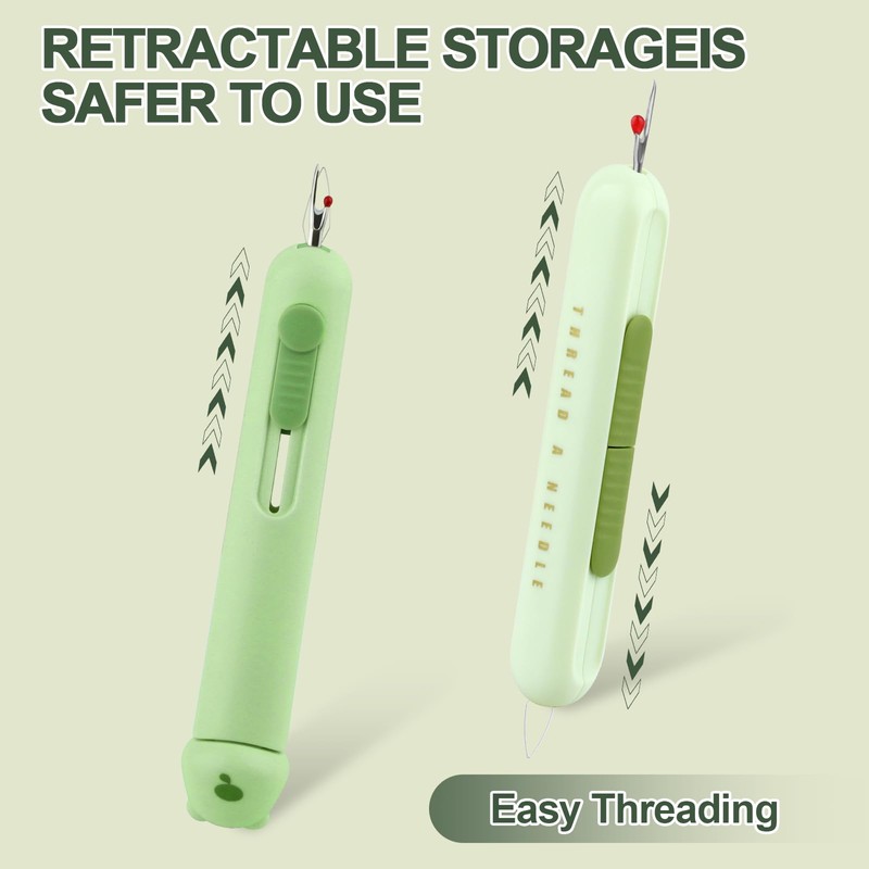 Automatic Needle Threaders Seam Ripper, Upgraded 3 in 1 Sewing