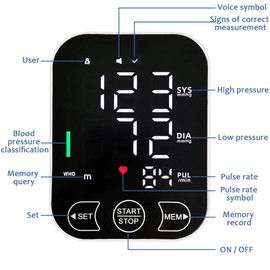 DUPELEC Blood Pressure Monitor, Blood Pressure Machine with 2x120 Memory Records, Arm Blood Pressure Machine Voice Broadcasting, Blood Pressure Machine for Home Use, Cuff 22-32cm