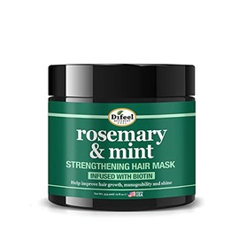 Difeel Mascarilla capilar fortalecedora de romero y menta con biotina 12 oz. - Mascarilla fortalecedora para el cabello hecha con aceite de romero natural para el crecimiento del cabello