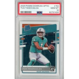 Graded 2020 Panini Donruss Optic Tua Tagovailoa #152 Rookie RC Football Card PSA 10 Gem Mint