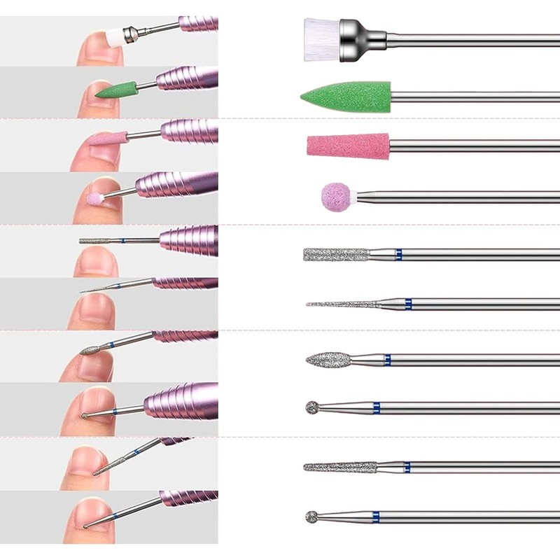 Kit Manicura Profesional Pulido Uña Acrilica Pedicure Fresa Broca Portatil
