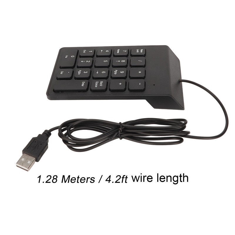 Wired Number Pad 18 Keys Ergonomic USB Plug and Play