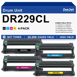 DR-229CL DR229CL Drum Unit Replacement for Brother DR229 DR-229 for HL-L3220CDW MFC-L3720CDW HL-L3280CDW HL-L3300CDW MFC-L3780CDW Printer 4-Pack, Black Cyan Magenta Yellow