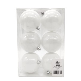 Plastic Christmas Bauble Diameter 8 cm White Decorative Bauble Christmas Tree Decoration Painting DIY 4 Sets - 24 Pieces
