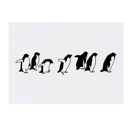 'Walking Penguins' Temporary Tattoo - Water Resistant, Skin-Safe, Non-Toxic Transfer (TO00027903)