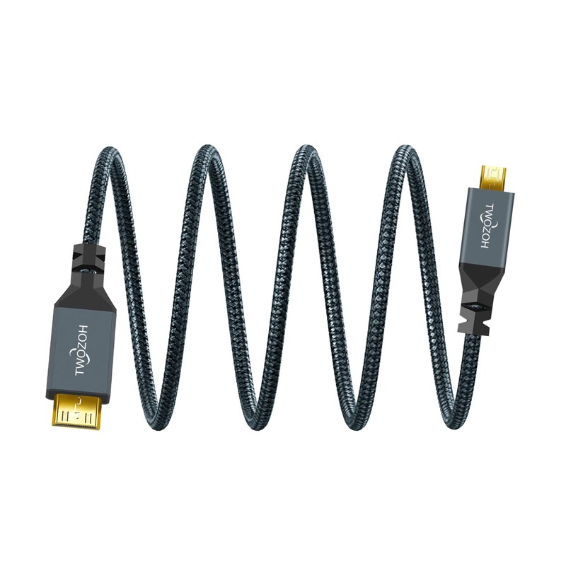 Twozoh Micro HDMI to Mini HDMI Converter Cable 0.5M (Type