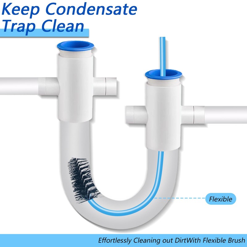 2 PCS Condensate Flexible Drain Brush, 15.7 in Nylon and