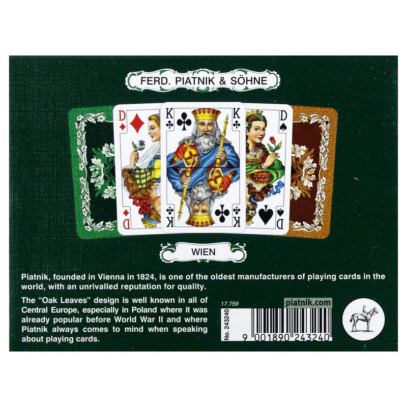 Piatnik 2432 - Bridge Poker Whist 2 x 55 Karten