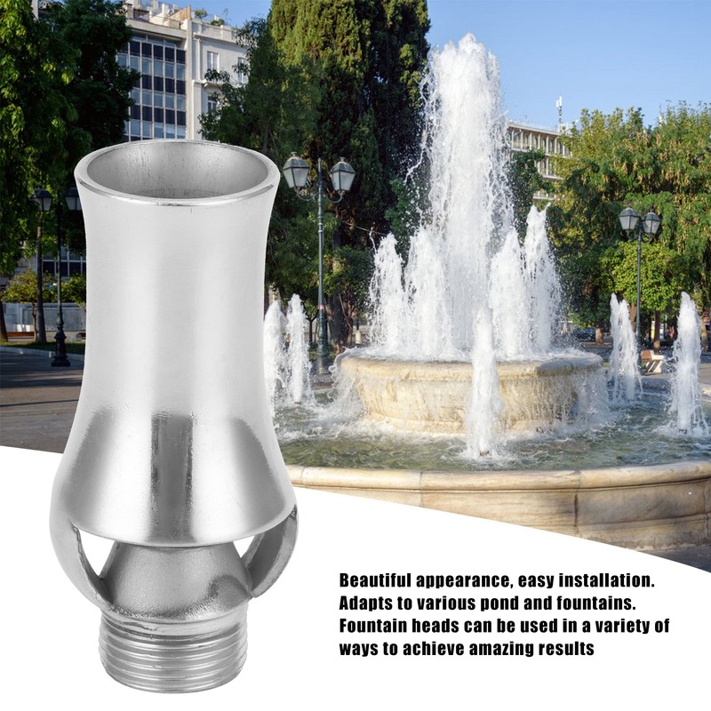 Stainless Steel Cedar Shaped Fountain Nozzle Adjustable Water Spray Head