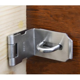 WANLIAN Door Hasp Latch 90 Degree, Heavy Padlock Hasp Duty, Plus Thickness Satin Nickel Stainless Steel Safety Angle Locking Latch for Push/Sliding/Barn Door