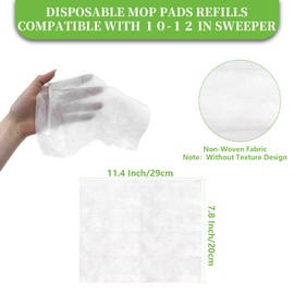 RAINFLOW 100 Count Dry Sweeping Cloths - Disposable Mop Pads Refills Compatible with 10-12 inch for Thin Mops for Floor Cleaning Dust and Hair(11.4 x 7.8 Inch)