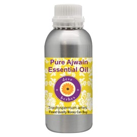 Deve Herbes Pure Ajwain Essential Oil (Trachyspermum ammi) Steam Distilled 300ml (10 oz)