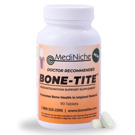 MediNiche Bone-Tite Osseointegration Support Supplement I Key Vitamins, Minerals, and Nutrients to Promote Dental Implant Support | 90 Tablets | Pack of 1